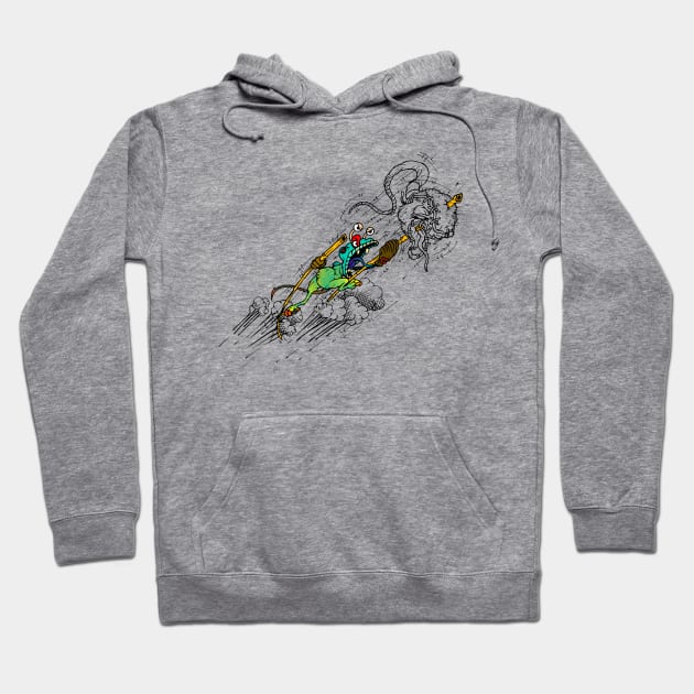 skater lizard catch ball Hoodie by roombirth